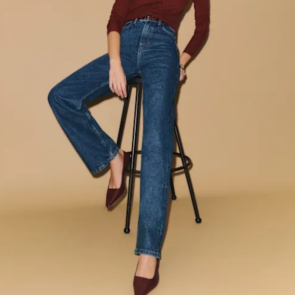 Reformation Denim - Reformation Wilder High Rise Wide Leg Jeans Blue - Size 25